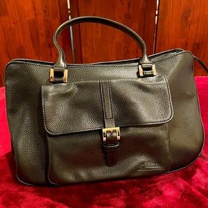 Lonchamp Leather Shoulder Bag, Navy Blue